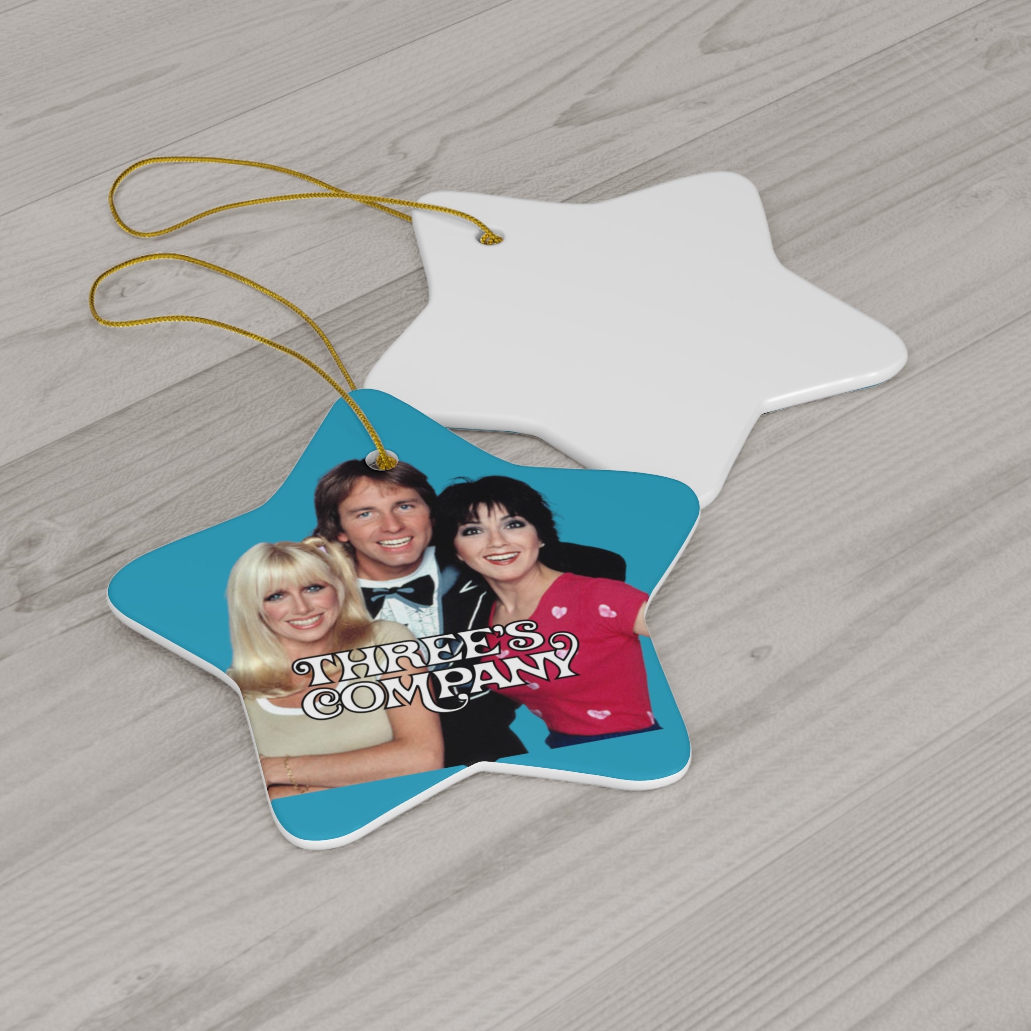 Three's Company 70's TV Show- Ceramic Ornament, 4 Shapes - Creations by Chris and Carlos